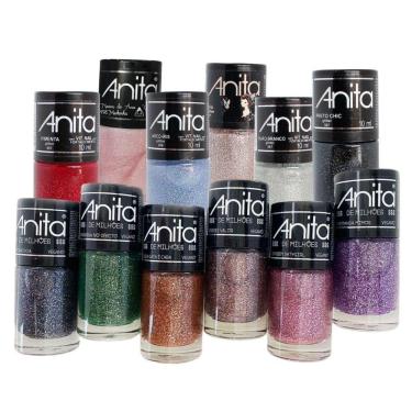 Imagem de Esmalte Anita Glitter 12 Cores