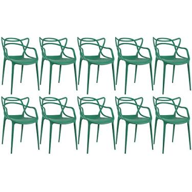 Imagem de Loft7, KIT - 10 x Cadeiras Masters Allegra - Verde escuro