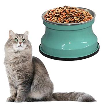 Imagem de Comedouro Alto para Gatos em Alumínio Verde Aniz