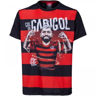 Imagem de Camiseta do Flamengo Gabigol Listras - Infantil Braziline Masculino