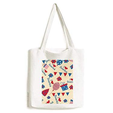 Imagem de USA Candy Gift Festival Flower Love Heart Tote Canvas Bag Shopping Satchel Casual Bolsa