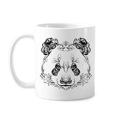 Imagem de Caneca de cerâmica com retrato de animal panda gigante fofa, xícara de porcelana de café
