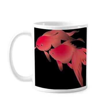 Imagem de Pintura de cultura japonesa caneca de cerâmica café porcelana caneca de peixe louça