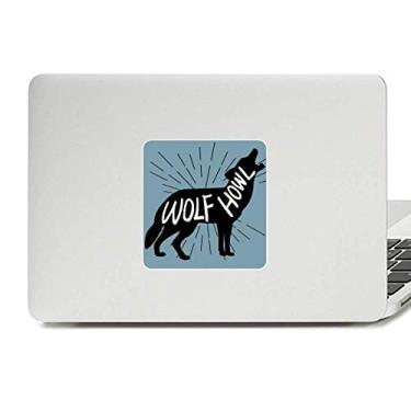 Imagem de Adesivo de vinil de lobo preto com desenho de animal de lobo preto para decoração de PC