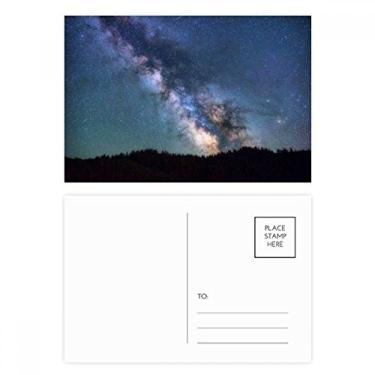 Imagem de Blue Dark Stars Clouds Conjunto de cartões postais de aniversário para enviar cartões de agradecimento