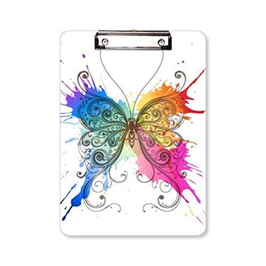 Imagem de Placa de suporte com pintura de tinta estilo como borboleta, pasta de prancheta A4