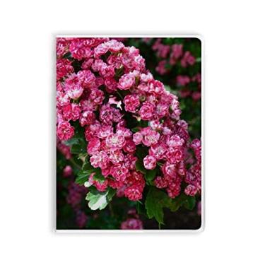 Imagem de Caderno de flores rosas lindas folhas verdes capa de goma diário capa macia