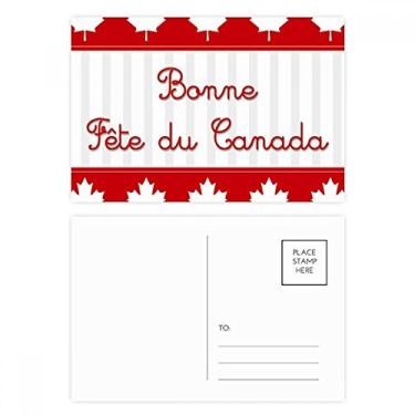 Imagem de Maple Leaf Happy Canada Day Conjunto de cartão postal de aniversário com slogan vermelho