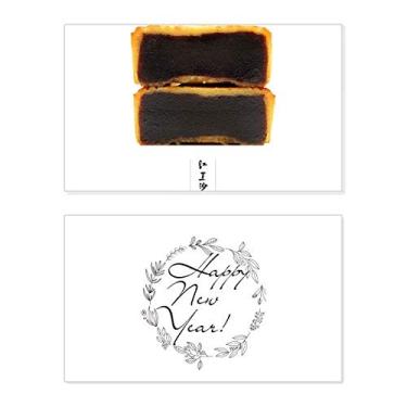 Imagem de Pasta de feijão vermelho bolo de lua festival de ano novo meia outono cartão felicitações mensagem presente