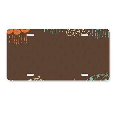 Imagem de DIYthinker Guarda-chuva nuvem estampa meteorológica placa decoração aço inoxidável automóvel etiqueta