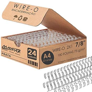 Imagem de Wire-o para Encadernação 2x1 A4 Prata 7/8 para 180 fls 24un