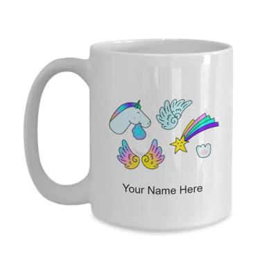 Imagem de Caneca de café personalizada com unicórnios-estrela para unicórnios-star Idea Kids Boys Girls Love - Caneca de café de 425 g