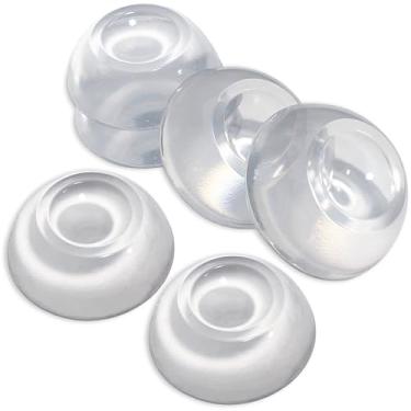 Imagem de 6 peças de proteção de parede de batente de porta espessa, TOMIBAOLE forte e autoadesivo transparente, borracha reutilizável absorvente de choque para casa, escritório, cozinha, móveis (ranhura