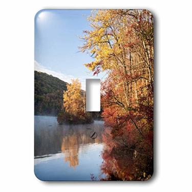Imagem de 3dRose lsp_173660_1 Cores de outono refletidas em um interruptor de luz lago