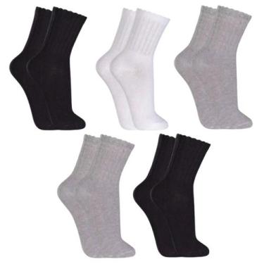 Imagem de Kit 05 Pares Meias Masculinas Cano Alto Longo Algodão Original Apollo,
