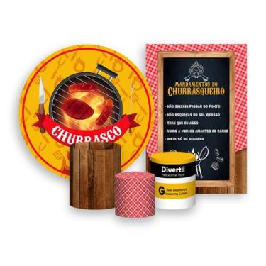 Imagem de Kit 2 Painéis De Festa + Trio De Capas Cilindro - Dia De Churrasco 003