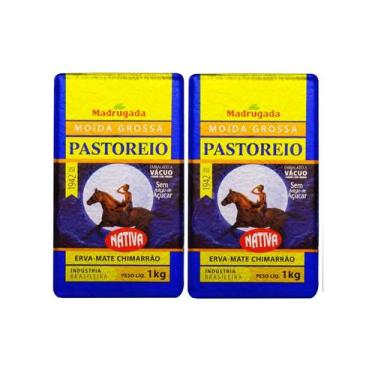 Imagem de 2 Erva mate Chimarrão MADRUGADA PASTOREIO MOIDA GROSSA 1kg