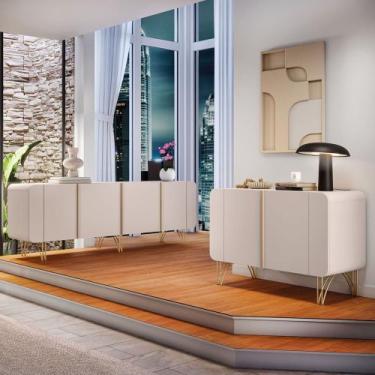 Imagem de Balcão Aparador Buffet Saluti e Benvenuto Off White - HB Móveis, Off W