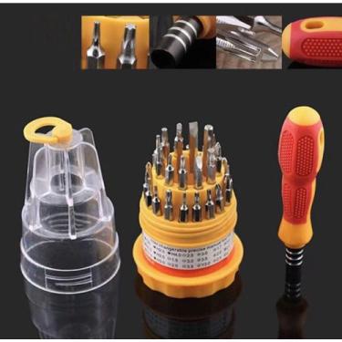 Imagem de Kit Jogo Ferramenta 31 Peças Chaves Alen Torx Fenda Philips - oem