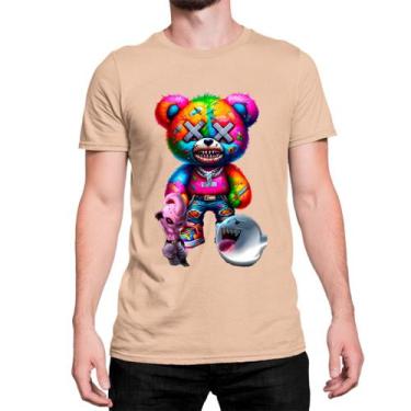 Imagem de Camiseta Masculina Urso X Cores Ref02 Estampado Camisa Algodão Malha P