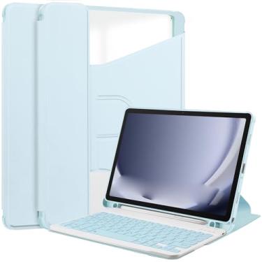 Imagem de Capa para tablet inteligente compatível com Samsung Galaxy Tab A9 Plus Capa SM-X210/SM-216/SM-X218 Capa de 11 polegadas com capa de teclado Suporte de visualização multiângulo(Sky Blue)