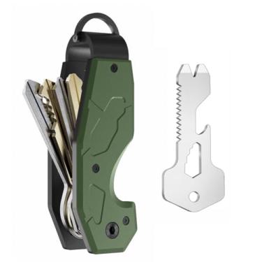 Imagem de Zeeker Chaveiro organizador de chaves compacto com ferramentas integradas – comporta de 1 a 6 chaves, inclui abridor de garrafa, chave hexagonal e cortador serrilhado – Porta-chaves minimalista para