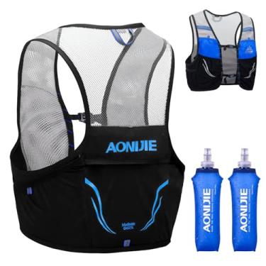 Imagem de TRIWONDER Colete de hidratação para trilha de 2,5 L Mochila de corrida Pacote de hidratação Colete de maratona, Blue & Black - With 2 Soft Water Bottles, L/XL -102-115cm