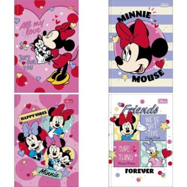 Imagem de Caderno Brochura 1/4 Capa Dura Minnie 80 Folhas - Pacote com 5 Unidade
