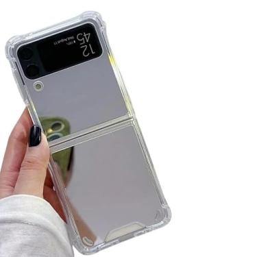 Imagem de Capa Espelhada para Samsung Galaxy Z Flip 6 5 4 3 - Case Premium à Prova de Choque, Luxo com Espelho (Prata, Samsung Z Flip 3)