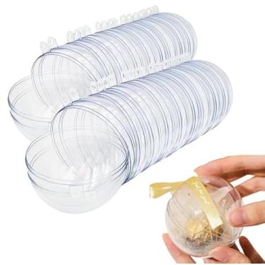 Imagem de Bolas Decorativas de Acrílico para Árvore de Natal, 7 cm, Transparente, 20 Unidades