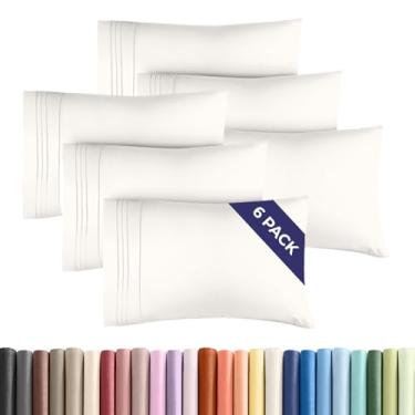 Imagem de Conjunto de 6 fronhas Queen – Capas de almofada ultra macias de qualidade hoteleira – Confortável e não amassa – Resistente a encolhimento, manchas e desbotamento – Protetores de travesseiro laváveis