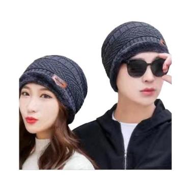 Imagem de Chapéu de Malha Grosso Masculino para Inverno - Com Veludo e Proteção 