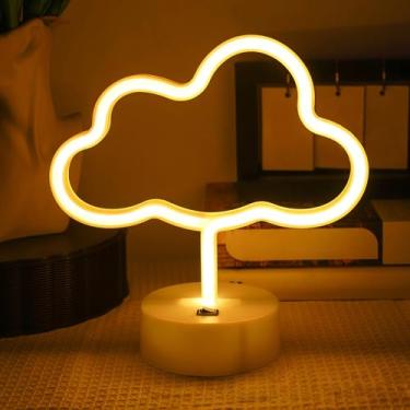 Imagem de Placa neon de mesa, luz de mesa de LED branca quente, decoração de mesa operada por bateria para quarto, escritório, bar, casamento