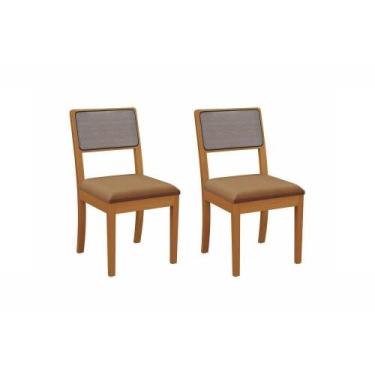 Imagem de Par De Cadeiras Em Madeira Maciça Kappesberg Lola Caramelo Intense Tel