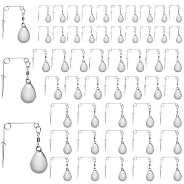 Imagem de Ghanneey Kit de isca giratória de pesca, 50 peças, lâminas giratórias de pesca com lágrima prateada, colheres lisas com lâmina do Colorado, iscas de pesca, acessórios de substituição