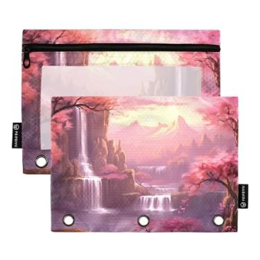 Imagem de Wassud Pretty Waterfall Pacote com 2 Pastas de Fichário Pastas de Bolso com 3 Furos, Pasta Organizadora de Fichários para Casa, Escritório