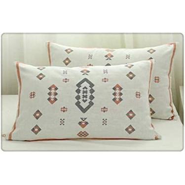 Imagem de Conjunto De 2 Peças De Fronha De Musselina De Algodão Para Casa Hotel Cama Capa De Almofada Macia Design De Presente Para Casal 50X75CM,UMA,Collector88