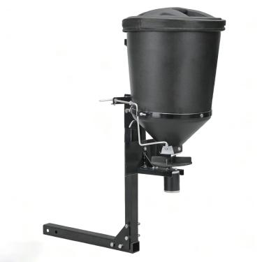 Imagem de Pschimit.W UTVS16 UTV Broadcast Spreader serve para sal, semente de grama, fertilizante, semente de veado e mais, espalhador para todas as estações, capacidade de 68 kg, preto