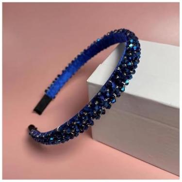 Imagem de Tiara de Cristal com Flores para Noiva e Festa — Tiara Princesa Brilhante para Casamento e Debutante (Azul)