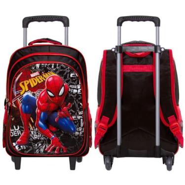 Imagem de Mochila Infantil Menino Herói Spider Man Alto Relevo Rodinha - TOYS 2U