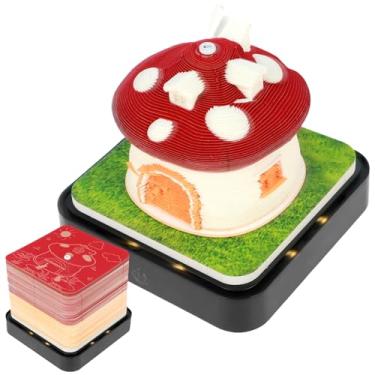 Imagem de Calendário Time Piece, calendário 3D 2025 com luzes LED, calendário de mesa 3D criativo, bloco de notas de calendário de arte 3D, decoração de mesa de arte DIY para escritório em casa (casa de