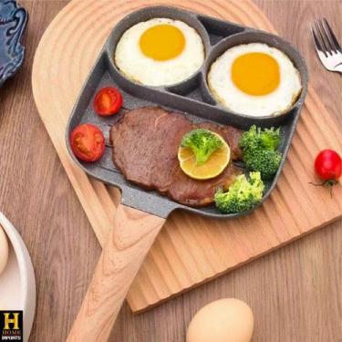 Imagem de Fritadeira De Cerâmica Antiaderente Indução E Gás 3 Em 1 Ovo Panqueca 