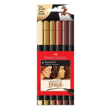 Imagem de Caneta Hidrográfica Supersoft Brush 150706softtp 6 Cores Tons De Pele 