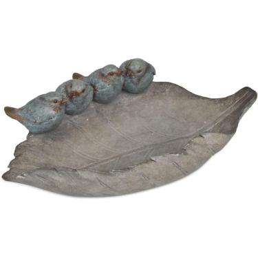 Imagem de Guipaihai alimentador de pássaros poliresina pássaro água tigela de banho pátio decoração de jardim ao ar livre prato de comida de pássaros