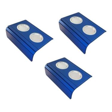 Imagem de Kit 03 Esteira Decorativa Laqueada Sofá Alumínio Azul Bic