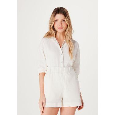 Imagem de Shorts Básico Feminino Cintura Alta Com Linho