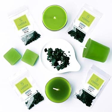 Imagem de Direct Candle Supply Flocos de tinta colorida – Corantes verdes de alta concentração para fabricação de velas (47 g)... (verde) Use em cera de soja/coco/parafina