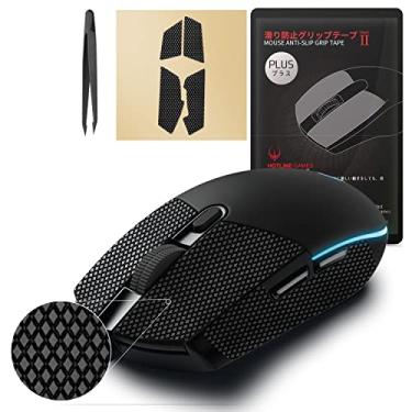 Imagem de HOTLINEGAMES [Atualização de aderência] Fita antiderrapante 2.0 Plus compatível com as películas de mouse para jogos Logitech G pro/G305/G203/G102/G304, resistente ao suor, corte para ajustar, fácil