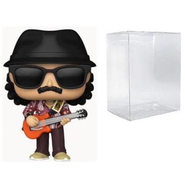 Imagem de FUNKO Pop! Rocks Boneco de vinil Santana de 9,5 cm com capa protetora