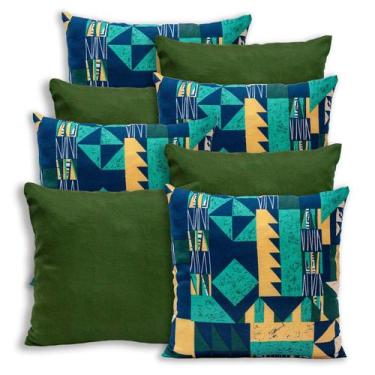 Imagem de Kit 8 Capas de Almofada Lisa e Estampada com Zíper Gorgurinho 40x40cm 